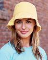 Direct-Dyed Raw-Edge Bucket Hat