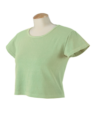 Pigment-Dyed Cotton Ladies Cropped T-shirt