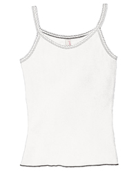 6 oz Cotton 2x1 Rib Tank Top with Contrast Scallop Stitching