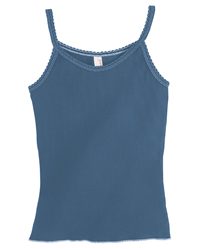 6 oz Cotton 2x1 Rib Tank Top with Contrast Scallop Stitching