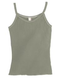 6 oz Cotton 2x1 Rib Tank Top with Contrast Scallop Stitching