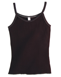 6 oz Cotton 2x1 Rib Tank Top with Contrast Scallop Stitching