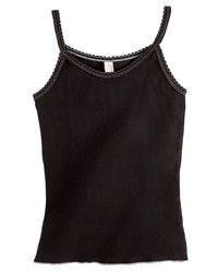 6 oz Cotton 2x1 Rib Tank Top with Contrast Scallop Stitching
