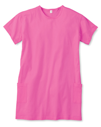 4.2 oz Cotton Scoop-Neck Short-Sleeve Dress with Pockets