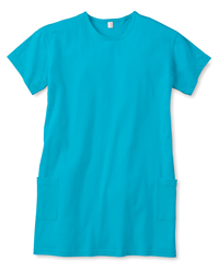 4.2 oz Cotton Scoop-Neck Short-Sleeve Dress with Pockets