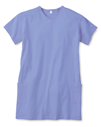 4.2 oz Cotton Scoop-Neck Short-Sleeve Dress with Pockets