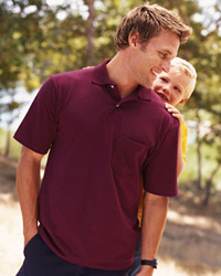 5.6 oz 50/50 Jersey Knit Polo with SpotShield� Stain Resistance -  Pocket 