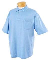 5.6 oz 50/50 Jersey Knit Polo with SpotShield� Stain Resistance -  Pocket 