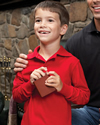 5.6 oz 50/50 Long-Sleeve Knit Polo with SpotShield Stain Resistance - Youth 
