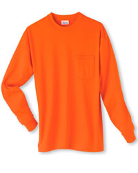 5.5 oz Comfortsoft Cotton Long-Sleeve T-shirt with Pocket