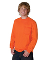 5.5 oz Comfortsoft Cotton Long-Sleeve T-shirt with Pocket