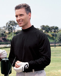 ClimaLite� Men�s Long-Sleeve Sueded Jersey Mock
