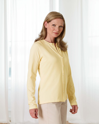 Stretch Jersey Long-Sleeve Cardigan