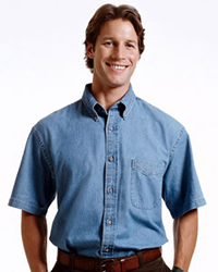 Short-Sleeve Denim Shirt