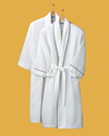 Cotton Waffle Robe with Piping