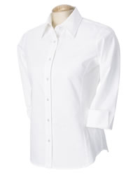 Three-Quarter-Sleeve Stretch Poplin Blouse