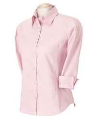 Three-Quarter-Sleeve Stretch Poplin Blouse