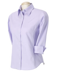 Three-Quarter-Sleeve Stretch Poplin Blouse