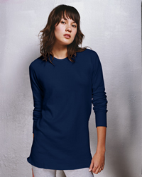 55/45 Unisex Long-Sleeve Baby-Rib Thermal Crew Neck