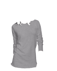 55/45 Unisex Long-Sleeve Baby-Rib Thermal Crew Neck